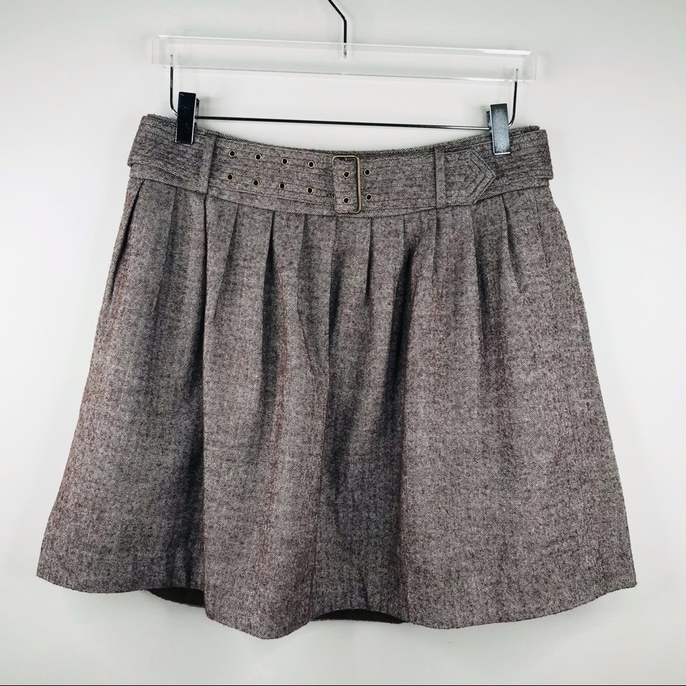 Madewell Buckley Tailors Herringbone Wool Skirt
